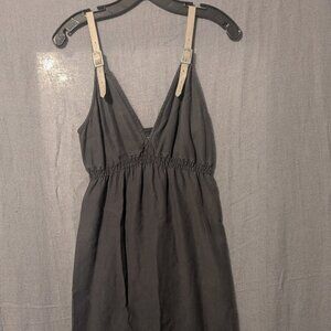 BabaKul Charcoal Gray Leather Strap Dress, size L